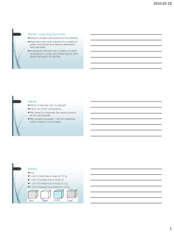 Density &ndash; Learning Outcomes