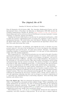 (digital) life of Pi - Australian Mathematical Society