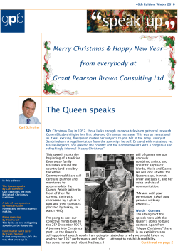 The Queen speaks - Grant Pearson Brown Consulting Ltd