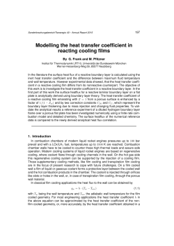 Modelling the heat transfer coefficient in reacting - SFB