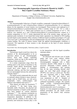 Gas Chromatographic Separation of Isomeric Phenols by Schiff`s