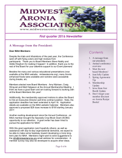 2016 Newsletter 1st Quarter - Midwest Aronia Association