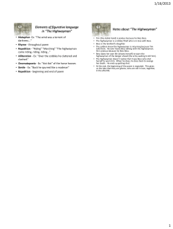 Elements of figurative language in &ldquo;The Highwayman&rdquo; Notes about