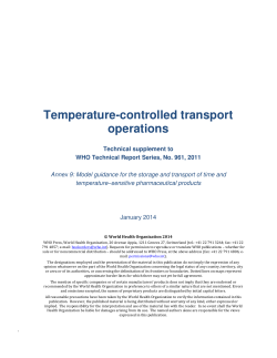 Temperature-controlled transport operations