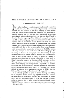 the history of the malay language.