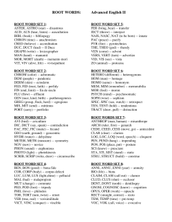 ROOT WORDS