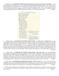 1. FROST, Robert. AUTOGRAPH LETTER SIGNED matted and