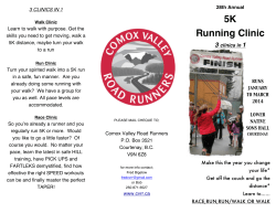 5K Running Clinic - Comox Valley Road Runners