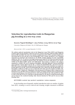 Selection for reproduction traits in Hungarian pig breeding in a two