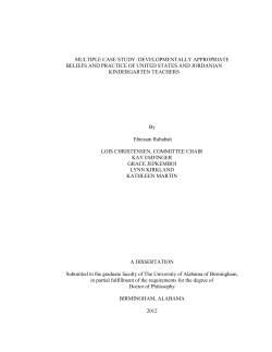 MULTIPLE CASE STUDY: DEVELOPMENTALLY APPROPRIATE