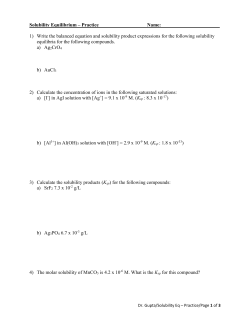 1) Write the balanced equation and solubility product expres