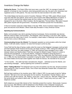 Inventions Change the Nation