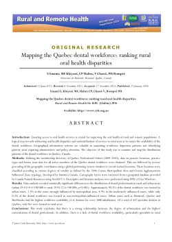 Mapping the Quebec dental workforce: ranking rural oral health