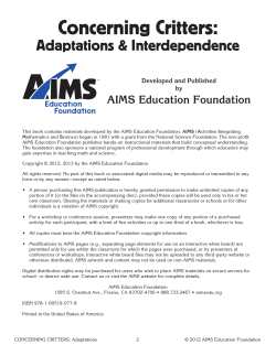 Concerning Critters - AIMS Store