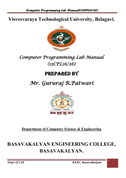 Computer Programming Lab Manual[15CPL16/26]