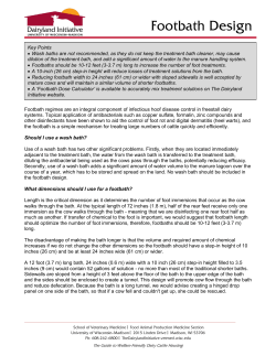 Footbath Design - MN Dairy Quality Cares