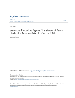 Summary Procedure Against Transferees of Assets Under the
