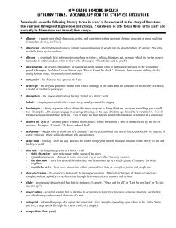 10th grade honors english literary terms