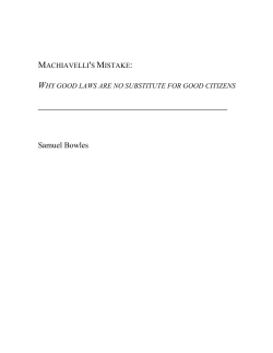 Machiavelli`s Mistake