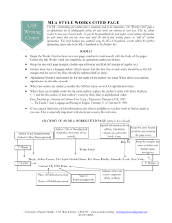 mla style works cited page - USF Libraries