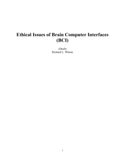 Ethical Issues of Brain Computer Interfaces (BCI)