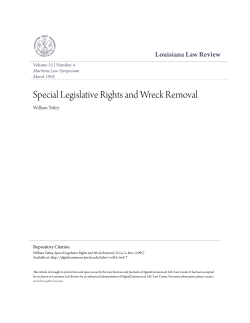 Special Legislative Rights and Wreck Removal