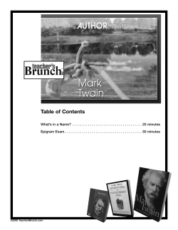 Mark Twain Pen Name and Epigram Activity - Ozark R