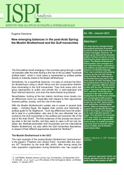 New emerging balances in the post-Arab Spring: the Muslim