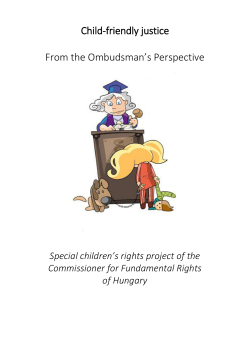 Child-friendly justice From the Ombudsman`s Perspective