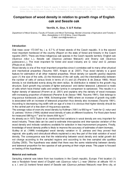 Comparison of wood density in relation to growth rings of English
