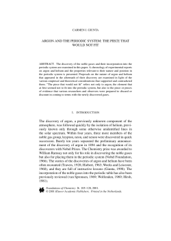 ARGON AND THE PERIODIC SYSTEM: THE PIECE THAT WOULD