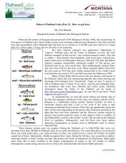 Fishes of Flathead Lake - Flathead Lake Biological Station