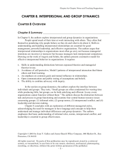 chapter 8. interpersonal and group dynamics