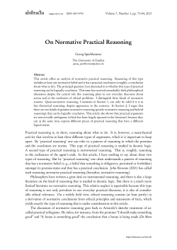 On Normative Practical Reasoning