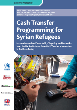 Cash Transfer Programming for Syrian Refugees