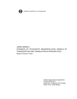 jarno m&auml;kel&auml; dynamics of stochastic sequence
