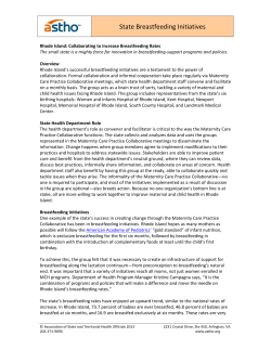 Rhode Island: Collaborating to Increase Breastfeeding Rates
