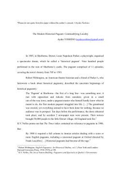 The Modern Historical Pageant: Commodifying Locality