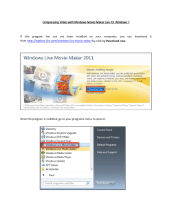 Compressing Video with Windows Movie Maker Live for Windows 7