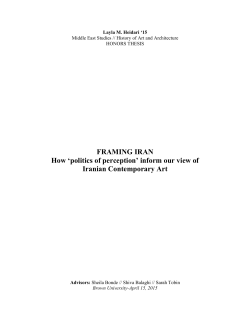 FRAMING IRAN How `politics of perception` inform our view of