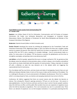 From Global to Local: Lessons from Communicating TTIP 21st