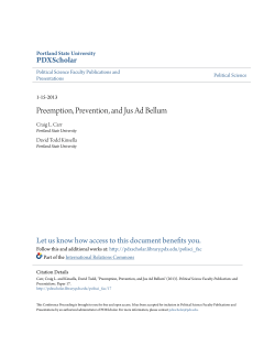 Preemption, Prevention, and Jus Ad Bellum - PDXScholar