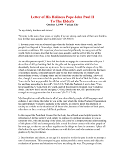 Letter of His Holiness Pope John Paul II To The