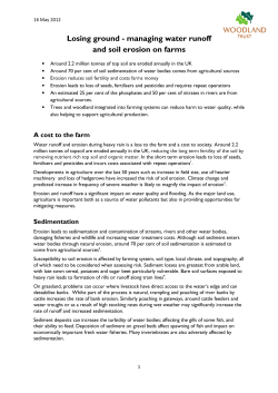 Losing ground - managing water runoff and soil erosion on farms