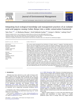 Integrating local ecological knowledge and management