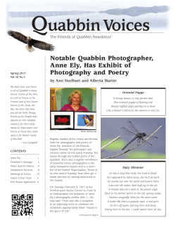Spring 2017 Quabbin Voices Newsletter