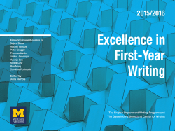 2016 First-Year Writing Prizebook - College of Literature, Science