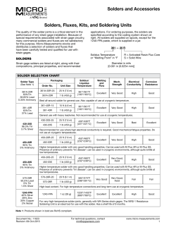 Solders and Accessories - Datasheet