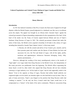 Cultural Negotiations and Colonial Treaty