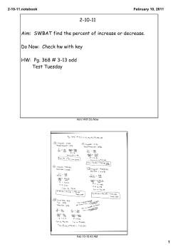 2-10-11 Aim: SWBAT find the percent of increase or decrease. Do